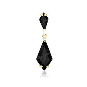 Pandantiv argint placat cu aur galben cu pietre negre DiAmanti Z1462CG_B-DIA (Argint 925‰ 2,5 g.)